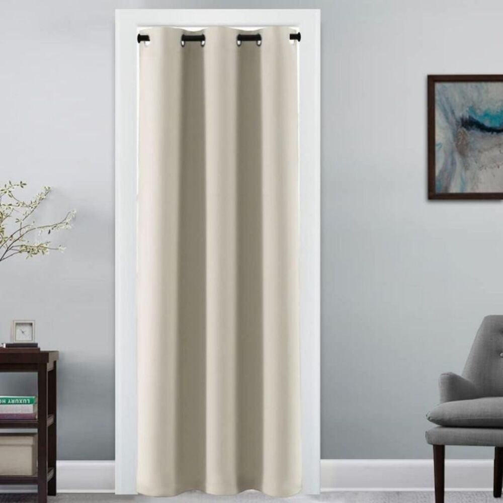 H.VERSAILTEX Blackout Closet Door Curtain Room Divider White 42x80
